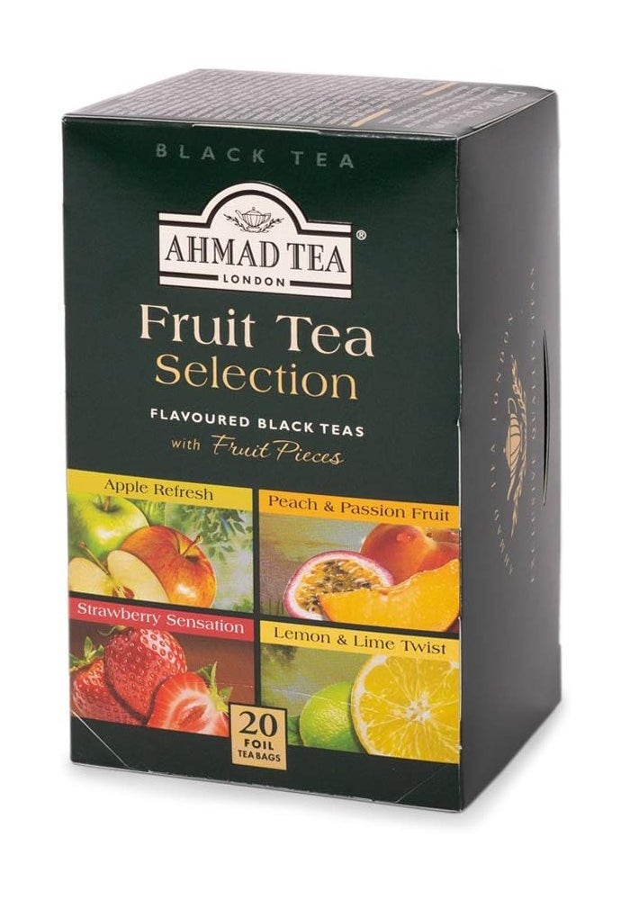 Ahmad Tea Fruit Tea Selection - 20 Foil Tea Bags of Black Tea with Apple, Strawberry, Peach & Passion Fruit, Lemon & Lime Flavors - Image 5